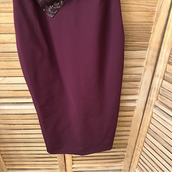Cushnie Plum Diamond Embellished Pencil Dress - Picture 9 of 13